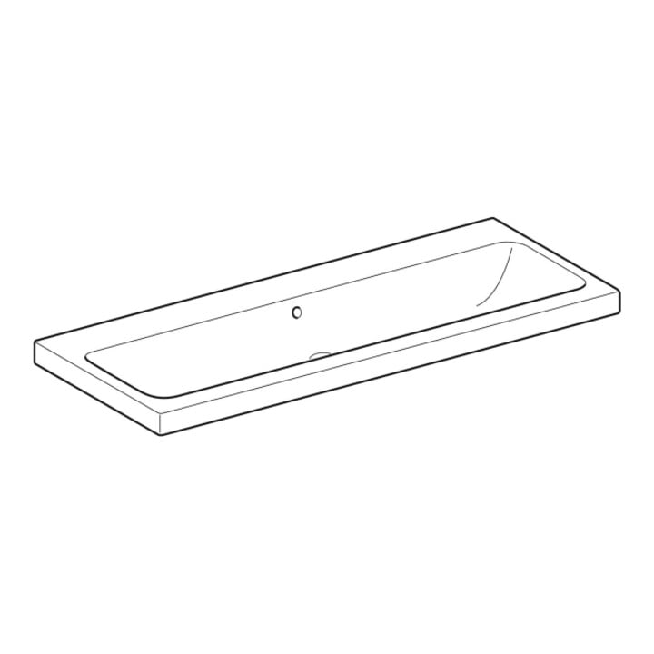 Geberit Lavabo iCon Light 120x48 cm, sans robinet, avec trop-plein, blanc