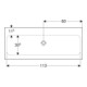 Geberit Lavabo iCon Light 120x48 cm, sans robinet, sans trop-plein, blanc