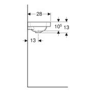 Geberit Lavabo iCon Light 38x28 cm, robinet à droite, sans trop-plein, blanc KeraTect-2