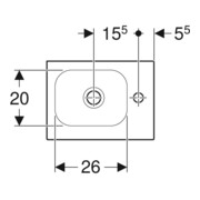 Geberit Lavabo iCon Light 38x28 cm, robinet à droite, sans trop-plein, blanc KeraTect-4