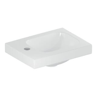 Geberit Lavabo iCon Light 38x28 cm, robinet à gauche, sans trop-plein, blanc