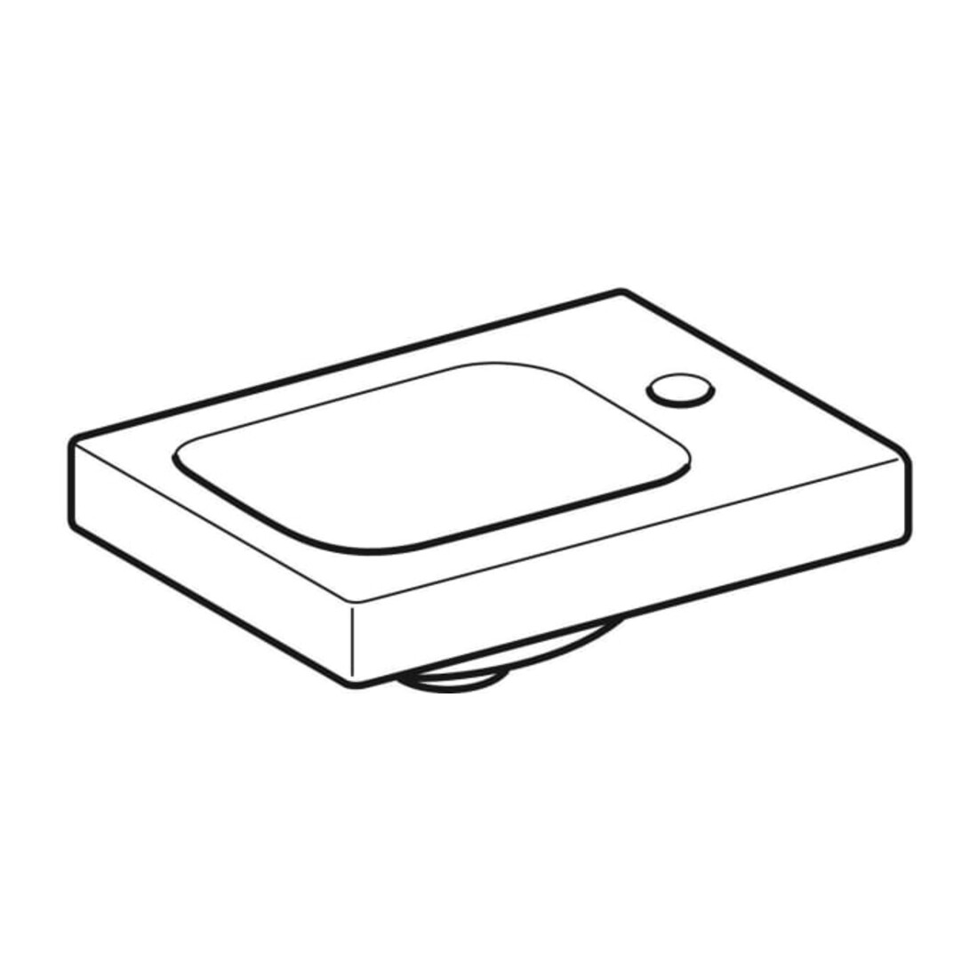 Geberit Lavabo iCon Light 38x28cm, sans trop-plein, robinetterie à droite, blanc mat