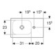 Geberit Lavabo iCon Light 53x31 cm, HL D, sans trop-plein, avec tablette, blanc K-Tect