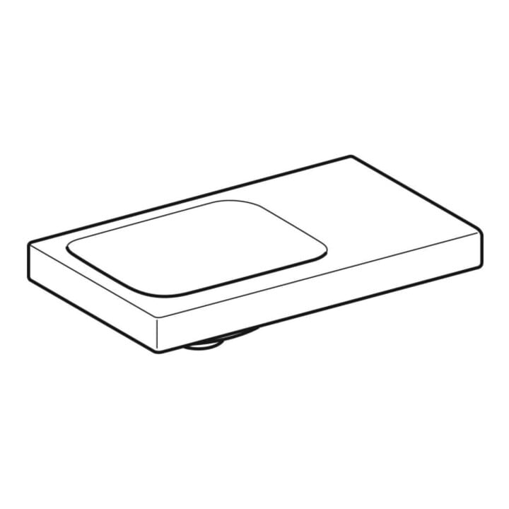 Geberit Lavabo iCon Light 53x31 cm, sans trop-plein, avec plage, blanc K-Tect
