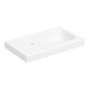 Geberit Lavabo iCon Light 53x31 cm, sans trop-plein, évacuation horizontale + tablette à gauche, blanc mat