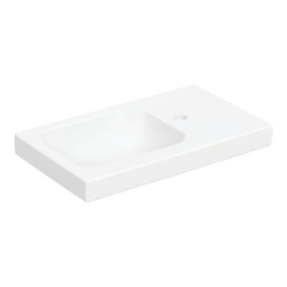 Geberit Lavabo iCon Light 53x31 cm, sans trop-plein, évacuation latérale droite, blanc mat