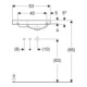 Geberit Lavabo iCon Light 53x31cm, évacuation horizontale gauche, sans trop-plein, avec tablette, blanc