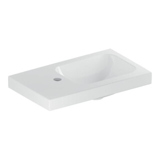 Geberit Lavabo iCon Light 53x31cm, HL L, sans trop-plein, avec plage, blanc K-Tect
