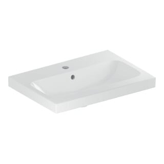 Geberit Lavabo iCon Light 60x42 cm, mitigeur milieu, avec trop-plein, KeraTect blanc