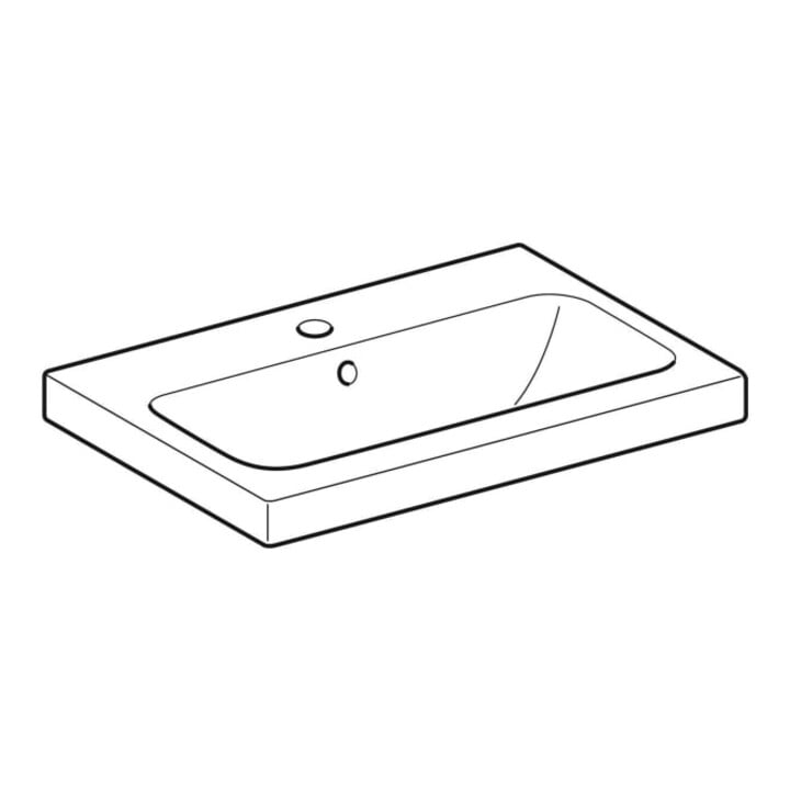 Geberit Lavabo iCon Light 60x42 cm, mitigeur milieu, avec trop-plein, KeraTect blanc