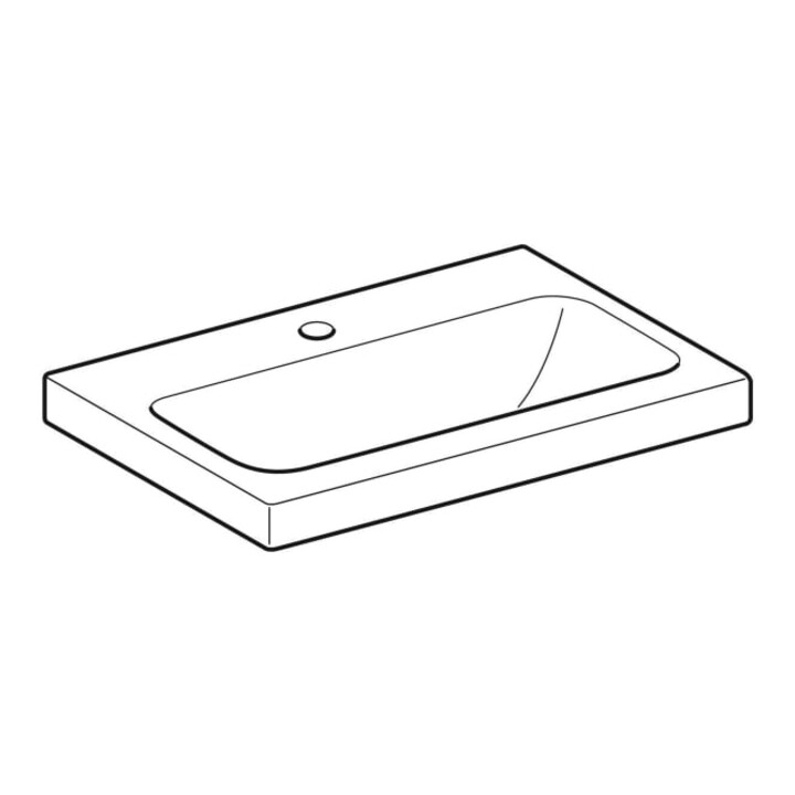 Geberit Lavabo iCon Light 60x42 cm, mitigeur mixte, sans trop-plein, blanc K-Tect