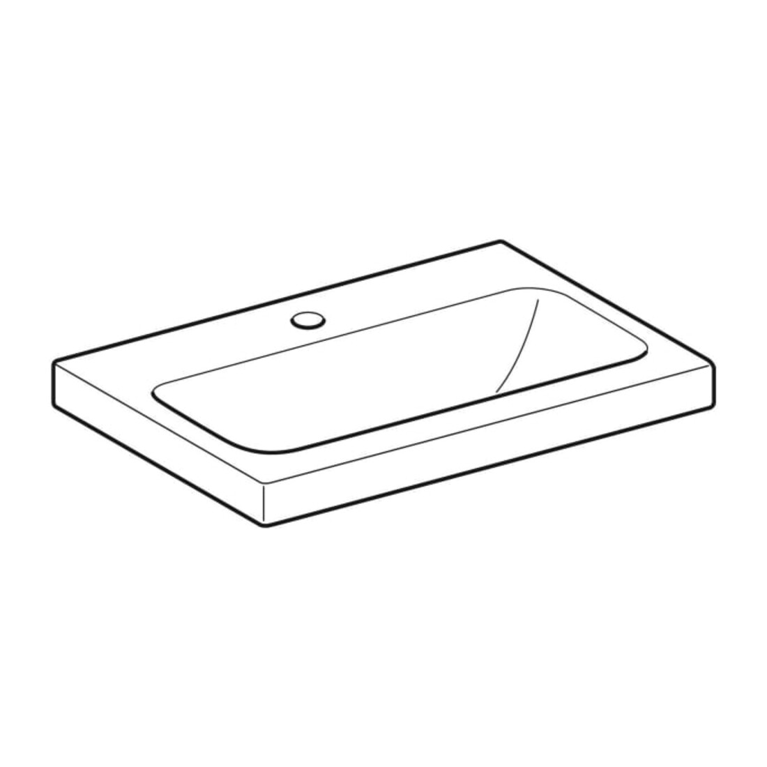 Geberit Lavabo iCon Light 60x42 cm, mitigeur mixte, sans trop-plein, blanc K-Tect