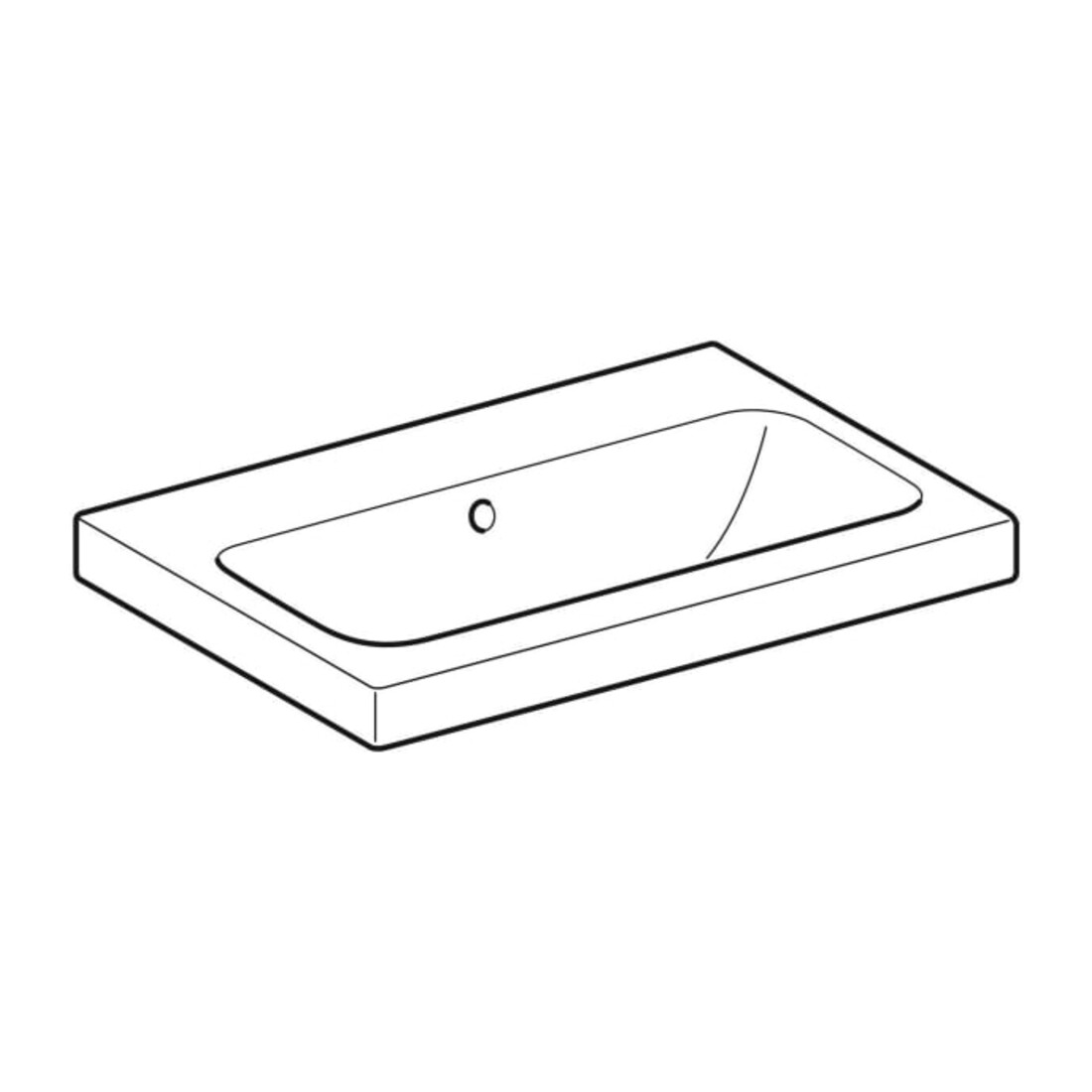 Geberit Lavabo iCon Light 60x42cm, sans robinet, avec trop-plein, blanc KeraTect