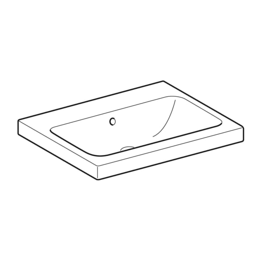 Geberit Lavabo iCon Light 60x48 cm, sans robinet, avec trop-plein, blanc KeraTect