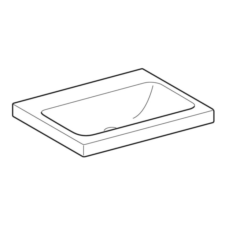 Geberit Lavabo iCon Light 60x48 cm, sans robinet, sans trop-plein, blanc KeraTect