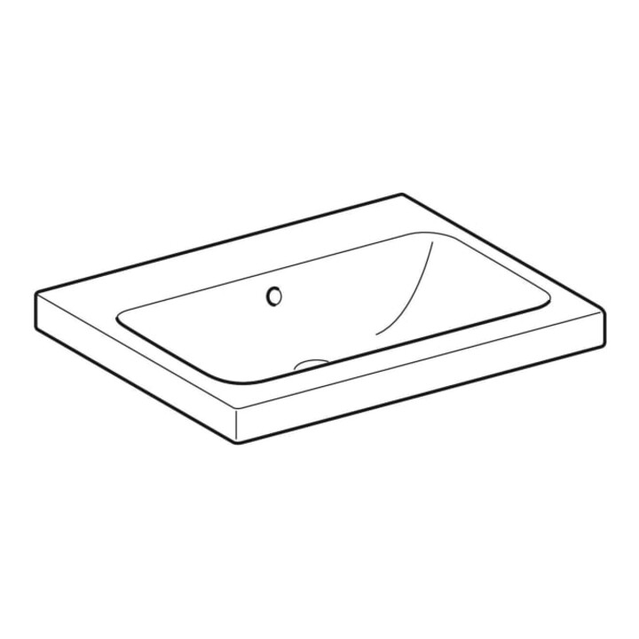 Geberit Lavabo iCon Light 60x48 cm, sans trou de robinet, avec trop-plein, blanc