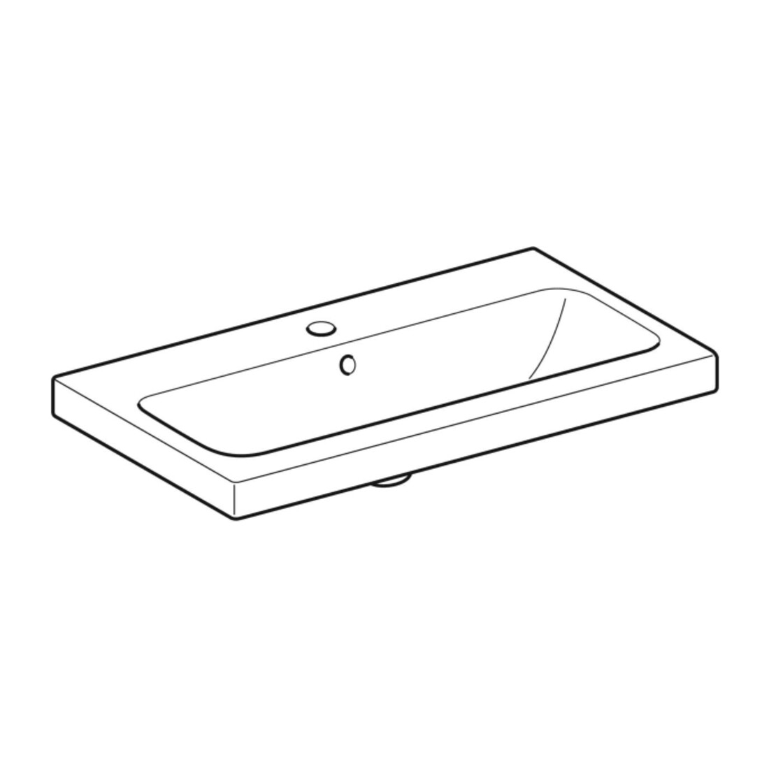 Geberit Lavabo iCon Light 75x42 cm, mitigeur, trop-plein, blanc