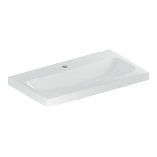 Geberit Lavabo iCon Light 75x42 cm, robinet mitigeur, sans trop-plein, blanc
