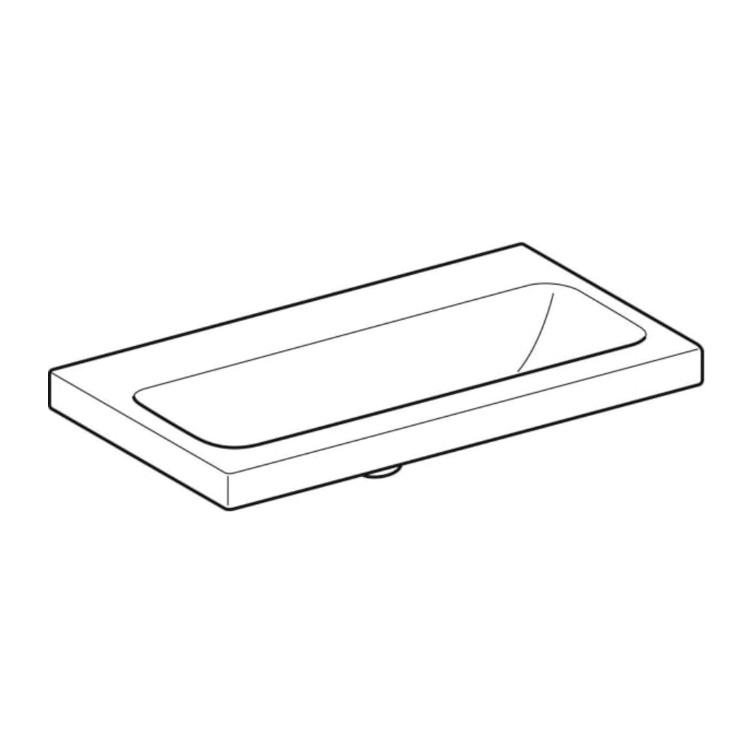 Geberit Lavabo iCon Light 75x42 cm, sans robinet, sans trop-plein, blanc