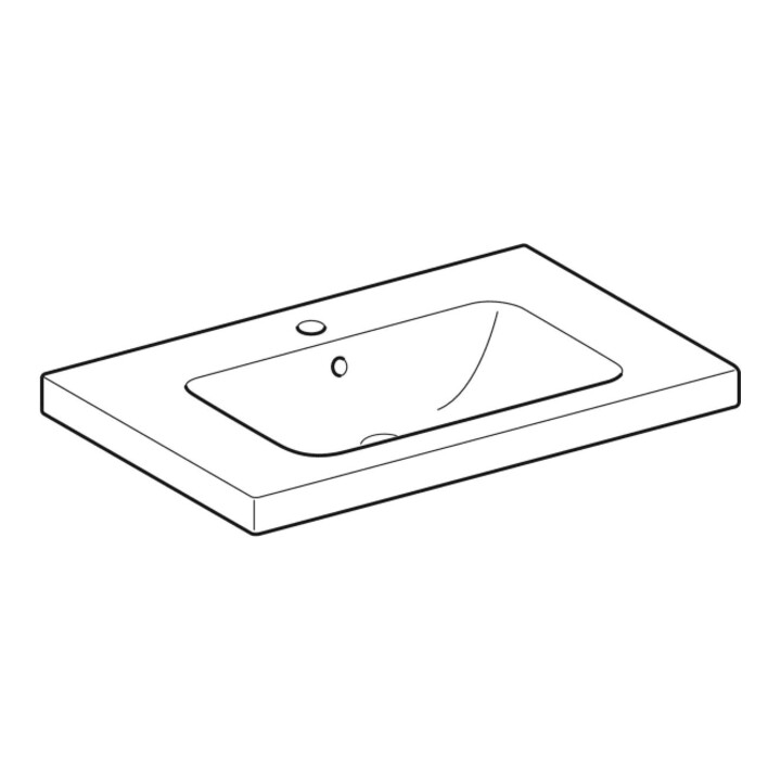 Geberit Lavabo iCon Light 75x48 cm, évacuation HL, avec trop-plein, avec plan, blanc K-Tect