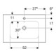 Geberit Lavabo iCon Light 75x48 cm, évacuation HL, avec trop-plein, avec plan, blanc K-Tect-4