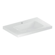 Geberit Lavabo iCon Light 75x48 cm, HL mi, sans trop-plein, avec tablette, blanc, K-Tect