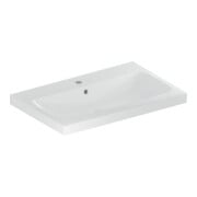 Geberit Lavabo iCon Light 75x48 cm, mitigeur encastré, avec trop-plein, blanc