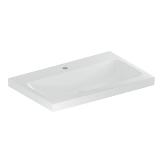 Geberit Lavabo iCon Light 75x48 cm, mitigeur encastré, sans trop-plein, blanc