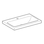 Geberit Lavabo iCon Light 75x48 cm, mitigeur encastré, sans trop-plein, blanc-2