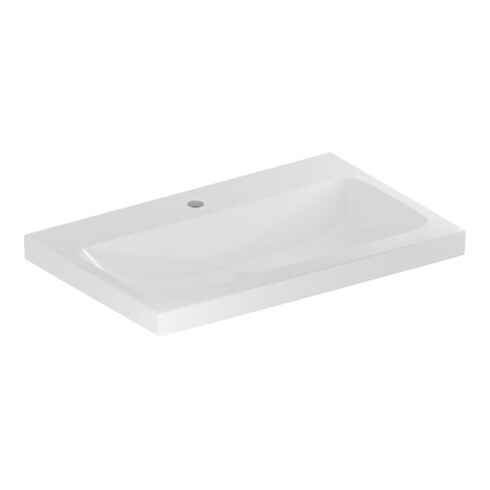 Geberit Lavabo iCon Light 75x48 cm, mitigeur encastré, sans trop-plein, blanc K-Tect