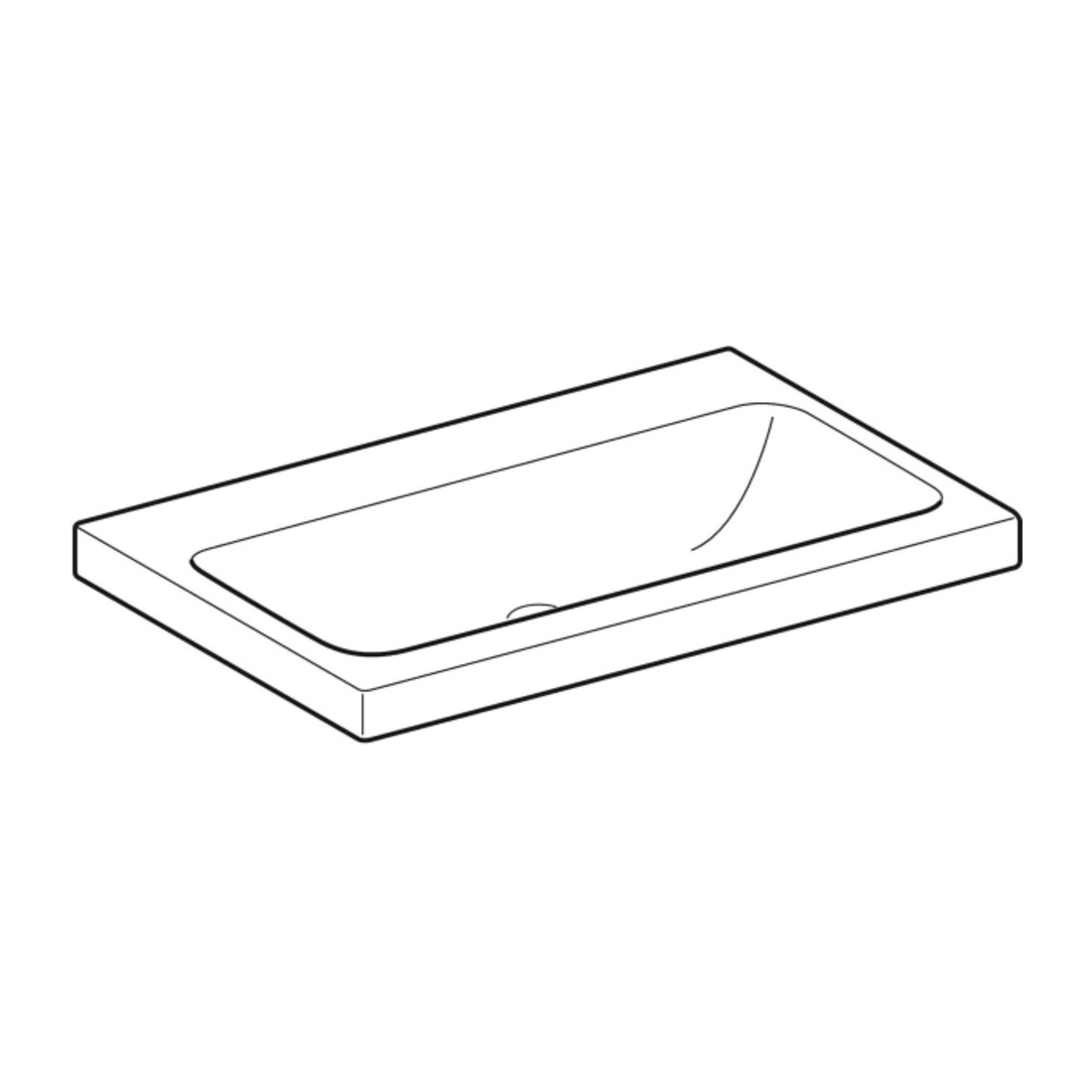 Geberit Lavabo iCon Light 75x48 cm, sans robinet, sans trop-plein, blanc KeraTect