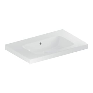 Geberit Lavabo iCon Light 75x48 cm, sans trop-plein, avec robinetterie, avec tablette, blanc, K-Tect