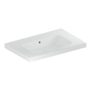 Geberit Lavabo iCon Light 75x48 cm, sans trop-plein, avec robinetterie, avec tablette, blanc, K-Tect