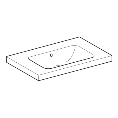 Geberit Lavabo iCon Light 75x48 cm, sans trop-plein, avec trop-plein, avec tablette, blanc