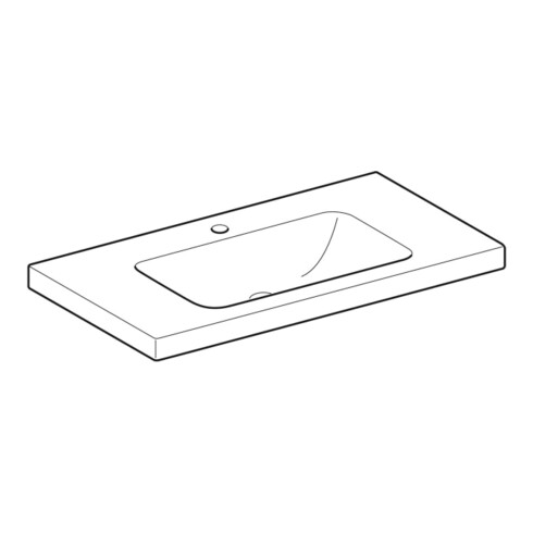 Geberit Lavabo iCon Light 90x48 cm, HL mi, sans trop-plein, avec tablette, blanc