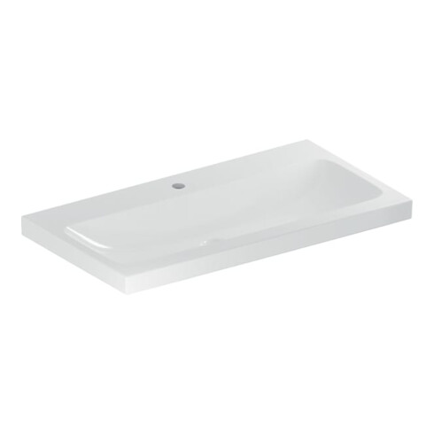 Geberit Lavabo iCon Light 90x48 cm, mitigeur, sans trop-plein, blanc