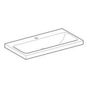 Geberit Lavabo iCon Light 90x48 cm, robinet mitigeur, sans trop-plein, blanc K-Tect-2