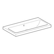 Geberit Lavabo iCon Light 90x48 cm, sans robinet, avec trop-plein, blanc KeraTect-2