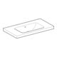 Geberit Lavabo iCon Light 90x48 cm, sans trop-plein, avec trop-plein, avec tablette, blanc