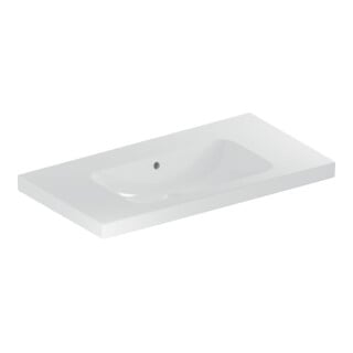 Geberit Lavabo iCon Light 90x48cm, sans trop-plein, avec trou, avec plage, blanc K-Tect