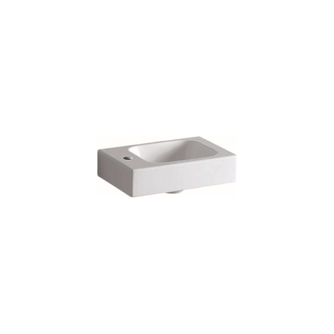 Geberit Lavabo mural iCon 38x28 cm, mitigeur à gauche, sans trop-plein, blanc K-Tect