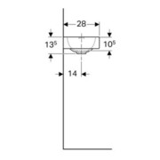 Geberit Lavabo mural iCon 38x28 cm, mitigeur à gauche, sans trop-plein, blanc K-Tect-2