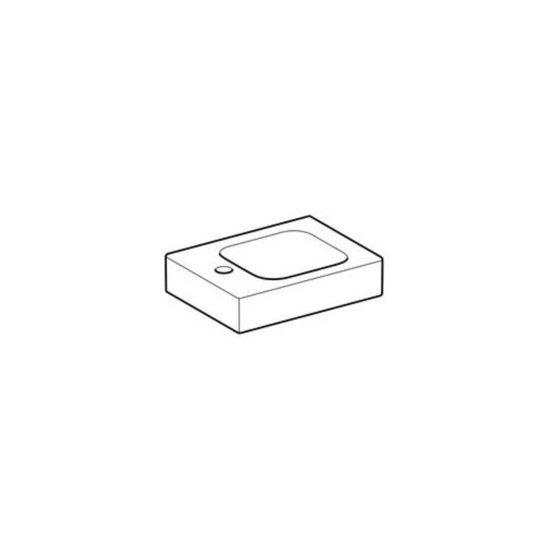 Geberit Lavabo mural iCon 38x28 cm, mitigeur à gauche, sans trop-plein, blanc K-Tect