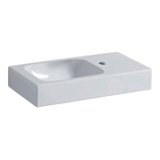 Geberit Lavabo mural iCon 53x31 cm, vidage à droite, avec robinet, sans trop-plein, blanc