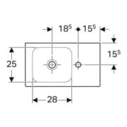 Geberit Lavabo mural iCon 53x31 cm, vidage à droite, avec robinet, sans trop-plein, blanc-5