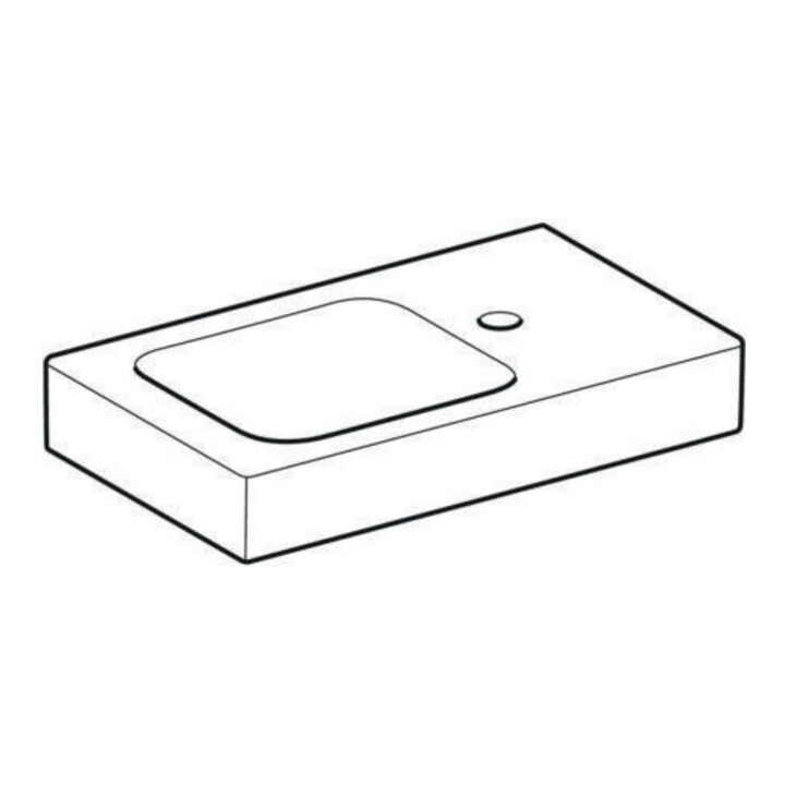 Geberit Lavabo mural iCon 53x31 cm, vidage à droite, avec robinet, sans trop-plein, blanc