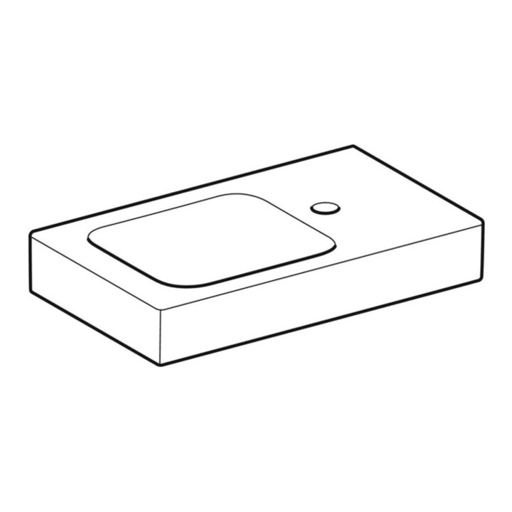 Geberit Lavabo mural iCon 53x31 cm, vidage à droite, avec robinet, sans trop-plein, blanc