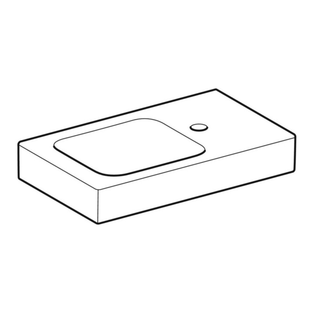 Geberit Lavabo mural iCon 53x31 cm, vidage à droite, avec robinet, sans trop-plein, blanc