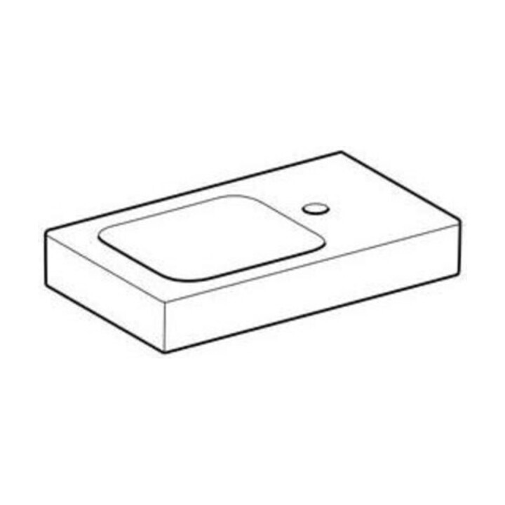 Geberit Lavabo mural iCon 53x31 cm, vidage à droite, avec robinet, sans trop-plein, blanc