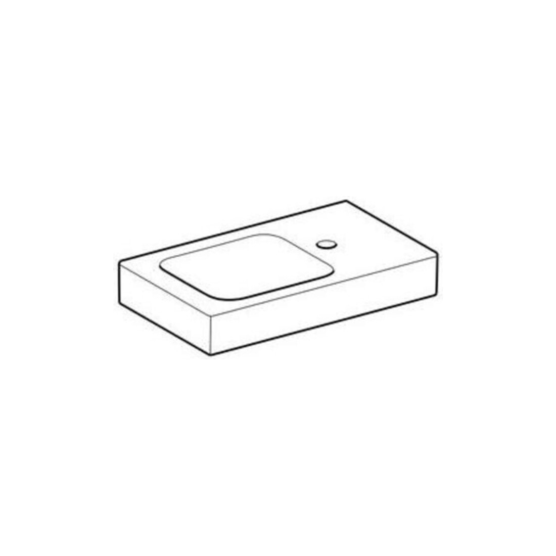 Geberit Lavabo mural iCon 53x31 cm, vidage à droite, avec robinet, sans trop-plein, blanc
